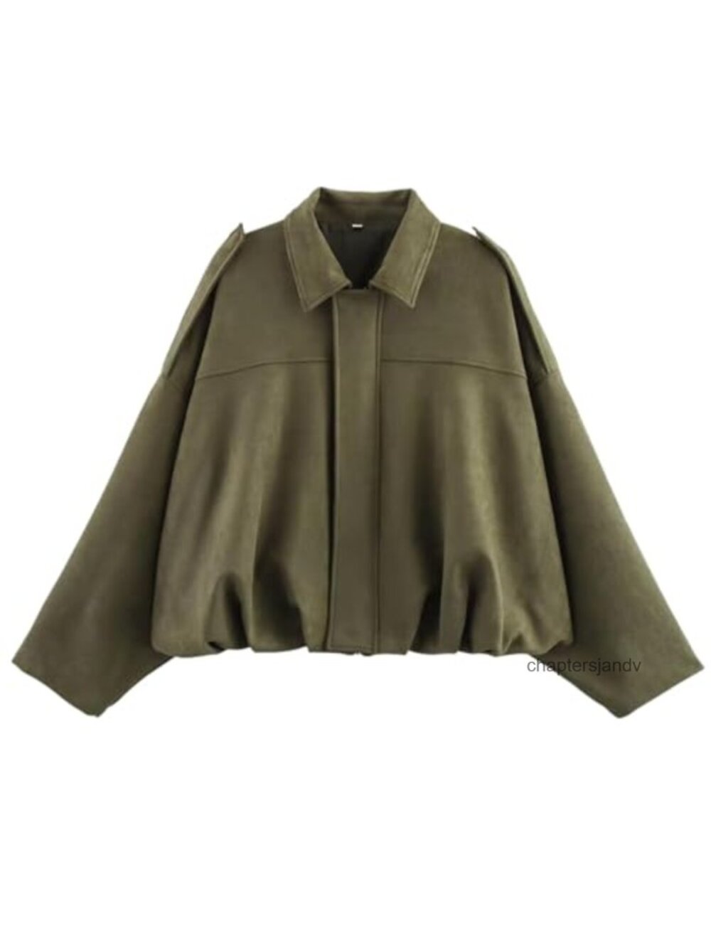 Faux Suede Bomber Jacket Oversized Lapel Pilot Coat Streetwear